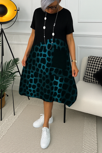 Tineke™ | Elegantes Kleid mit kurzen Ärmeln – Blau