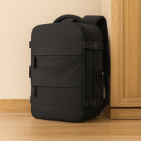 Handgepäck-Rucksack 40 x 20 x 25 – Passt in die Ryanair-Freigepäckmenge für unter den Sitz – Schwarz