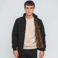Rune | Herren-Winterjacke mit Stehkragen – Schwarz