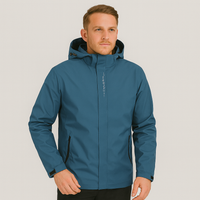 Fabian | Herren-Windjacke mit Kapuze – Meeresblau