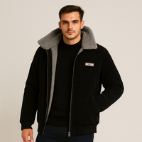Ralph | Herren Cordjacke – Zeitlose warme Winterjacke – Schwarz
