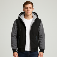 Jorn | Herren Winter Fleecejacke mit Kapuze und Farbkontrast – Graphitfarbe