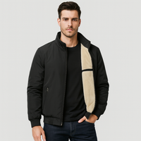 Erik | Warme Herren-Fleecejacke mit Stehkragen – Schwarz