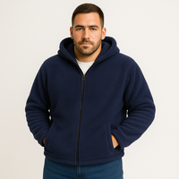 Falko | Fleecegefütterte Winterjacke mit Kapuze für Herren – Marine