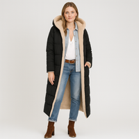Aurora | Eleganter Wintermantel mit Plüschfutter und Reißverschluss – Schwarz