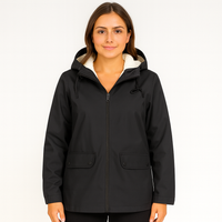 Greta | Damen Übergangsjacke mit Reißverschluss, Kapuze und Taschen – Schwarz