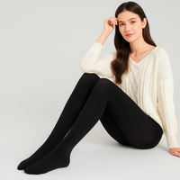 Selina | Warme Fleece-Winterleggings mit schmeichelnder Passform – Schwarz – Bedeckte Spitze