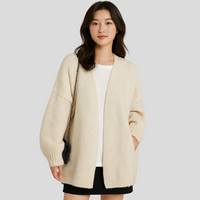 Evienne | Dicker Strick-Wintercardigan – Beige