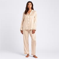 Gemütliches Damen-Pyjama-Set – Beige