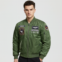 Lässige Piloten-Bomberjacke für Herren – Dunkelgrün