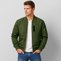Herren Casual Bomberjacke 2025 – Dunkelgrün