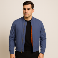 Bomberjacke für Herren im klassischen Design – Zeitloser Reißverschluss-Stil – Marine