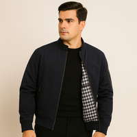 Lässige Herrenjacke mit Stehkragen – Marine
