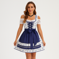 Dirndl Damen Festlich – Hochwertiges Trachtenkleid – Blau Weiß
