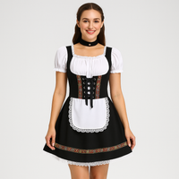 Kurzes Dirndl Kleid – Bayerisches Trachtenkleid für Frauen – Schwarz 2