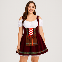 Kurzes Dirndl Kleid – Bayerisches Trachtenkleid für Frauen – Rot