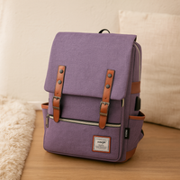 Robuste Outdoor-Tasche für Damen und Herren mit Laptop-Aufbewahrung – Lila