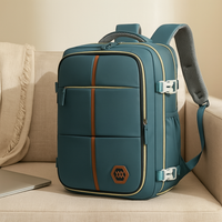 Reisetasche – Einfarbig, verstellbarer Riemen, Reißverschluss, Polyesterfutter – Seeblau