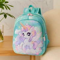2025 Prinzessinnen-Rucksack für Mädchen – Leichte, faltbare Tasche mit süßem Wolken-Design – Grün