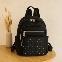 Rucksack im lässigen Stil mit großem Fassungsvermögen – leicht und robust mit verstellbarem Riemen und mehreren Taschen – Schwarz