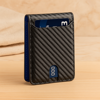 Carbonfaser Bifold Geldbörse – Schlanker RFID-blockierender Kartenhalter – Blau