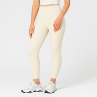 Yoga-Leggings mit hohem Bund für Damen – schweißableitende und dehnbare Sportbekleidung – Weiß