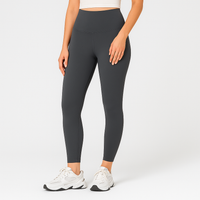 Yoga-Leggings mit hohem Bund für Damen – schweißableitende und dehnbare Sportbekleidung – Dunkelgrau