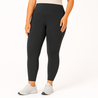 Yoga-Leggings mit hohem Bund für Damen – schweißableitende und dehnbare Sportbekleidung – Schwarz