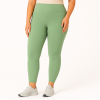 Yoga-Leggings mit hohem Bund für Damen – schweißableitende und dehnbare Sportbekleidung – Litch Grün