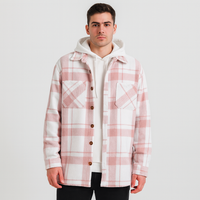 Grayson Herren Karomantel – Lässige Streetwear-Jacke mit Revers – Rosa