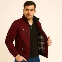 Connor Herren Cargojacke – Fleecegefütterter Outdoormantel – Karmesinrot