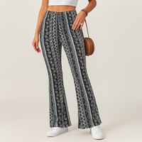 Chelsea – Boho-Schlaghose für Damen – Allover-Print, Slim Fit – Schwarz