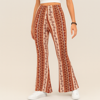Chelsea – Boho-Schlaghose für Damen – Allover-Print, Slim Fit – Orange
