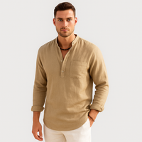 Lendon - Elegantes Leinenhemd für Herren - Sommer Chic – Beige