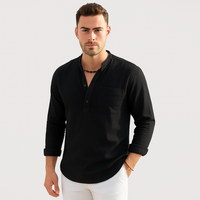 Lendon - Elegantes Leinenhemd für Herren - Sommer Chic – Schwarz