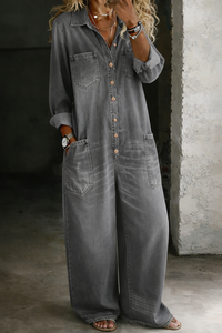 Thalassa - Legerer Denim-Jumpsuit – Grau