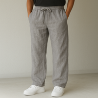 Alveno™ – Leichte Leinenhose mit verstellbarem Bund – Grau