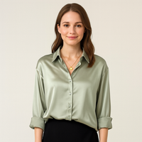 Damenbluse | Klassischer Vintage-Schnitt mit Silhouette – Grün