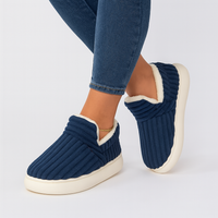 FuzzyWarm | Kuschelige Slip-On-Hausschuhe – Marine