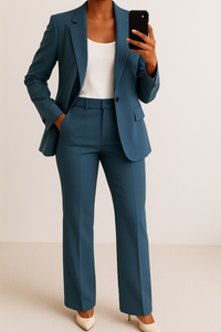 Damen Anzug - Elegantes Blazer und Hosen Set für Festliche Anlässe – Blau