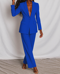 Damenanzug mit Blazer und Hose für Festliche Anlässe - Eleganter Damen Anzug – Blau