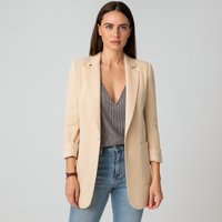 Damen Longblazer – Eleganter Blazer für Stilvolle Outfits – Aprikose