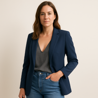 Damen Longblazer – Eleganter Blazer für Stilvolle Outfits – Marine Blau