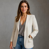 Damen Longblazer – Eleganter Blazer für Stilvolle Outfits – Weiß