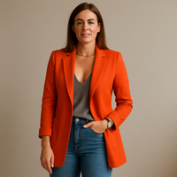 Damen Longblazer – Eleganter Blazer für Stilvolle Outfits – Orange