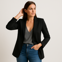 Damen Longblazer – Eleganter Blazer für Stilvolle Outfits – Schwarz