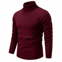 Herren-Rollkragenpullover – klassisches Design – Bordeaux
