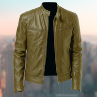 Elegante Herrenjacke Aus Leder – Zeitloses Design, Vielseitig Für Jeden Anlass – Grün