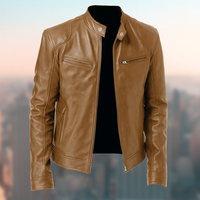 Elegante Herrenjacke Aus Leder – Zeitloses Design, Vielseitig Für Jeden Anlass – Hellbraun