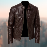 Elegante Herrenjacke Aus Leder – Zeitloses Design, Vielseitig Für Jeden Anlass – Dunkelbraun